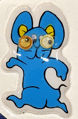Vintage Googly-Eye Puffy Stickers Lot of 5 Kitten Horse Tooth Mouse Monkey