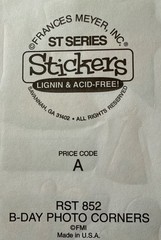 BIRTHDAY PHOTO CORNERS Stickers(5pc)Frances Meyer…Party…Celebration…Card Making…
