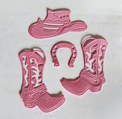 Cowgirl Boy Boots Hat HorseShoe Die Cut Western Embellishment Scrapbooking 8 pcs