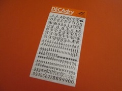 DECADRY Nº 237 RUB-ON BLACK LETTERS & NUMBERS TRANSFER ( 36pt-0.394 inch-10mm)