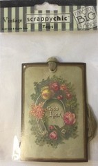 GOOD LUCK Scrappy Chic Vintage Tag(1pc) MAMBI•Victorian•Steampunk •Faded•Florals