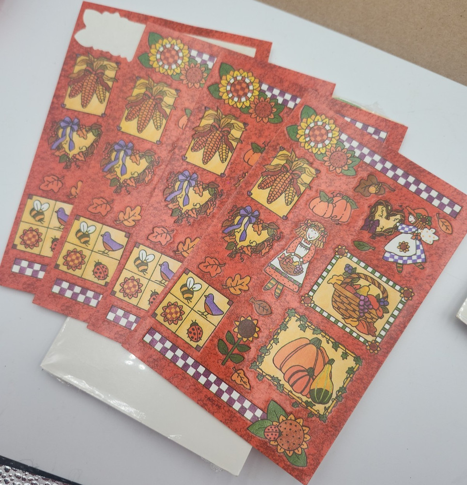 vintage American Greetings Forget Me Not Thanksgiving sticker 3 sheets fall