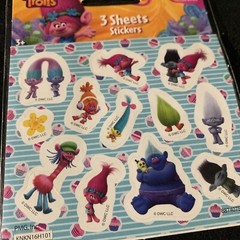Trolls Stickers 3 sheets. 36 Stickers 12 Designs. 2017 New. Stickerfitti