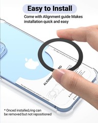 Black Magsafe Ring Stickers 10 Pieces Metal for Wireless Charging Compatibility