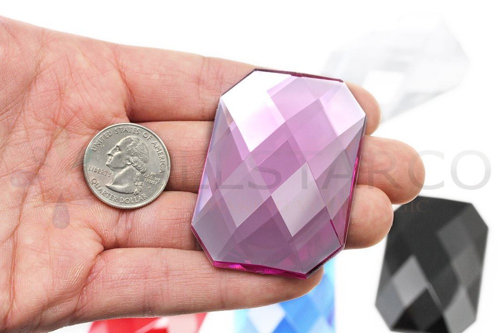 62x42mm Pink H112 Huge Self Adhesive Octagon Jewels – 1 Piece