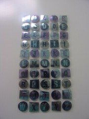 STICKO 3D ALPHABET STICKERS~BLUE & PURPLE~UPPERCASE LETTERS~50 PCS.