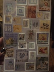 Lot Of 2 Cardstock Sticker Stamps Baby Boy Theme Vintage Look