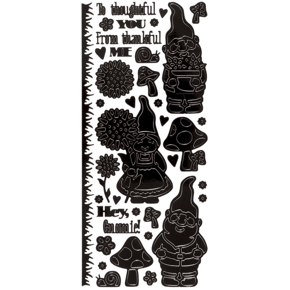 Scrapbooking Crafts Stickers Dazzles Black Garden Gnomes Mushrooms Snails Hearts