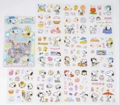 Snoopy Peanuts 10-Sheet PET Sticker Pack 100+ Pieces Kawaii Decals New Blue
