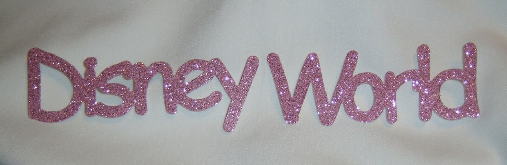 Pink Glitter «Disney Wold» Word Title Diecut ~ AccuCut Design.