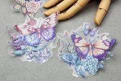 Flower Gothic style window PET stickers | green flower gate plant themed PET St