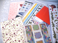 Lot Holly Days, Dazzle, quilted, flower buds strips.