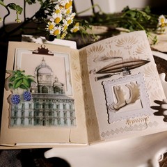 63pcs Copper Engraving Translucent Vellum Matte Surface Paper Sticker Scrapbook