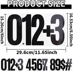 9 Sheets Large 6 Inch Number Stickers 0-9 Numbers, Self Adhesive and Waterproof