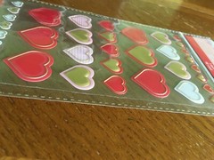 MadeForRetail Vinyl Raised Stickers 40 count NIB Decorative Red & Gold Hearts