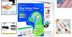 Versatile 30 Sheets Printable Vinyl Sticker Paper – Waterproof & Easy to Use