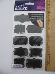 Sticko Stickers CHALK FRAME LABELS Chalkboard Surface 10 Pieces NIP
