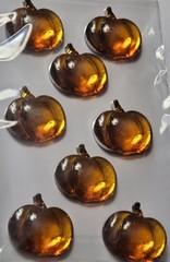 PUMPKIN STICKER «GEMSTONE» (8 PIECES) 1 INCH WIDE RAISED PLASTIC PUMPKINS 🎃 🎃