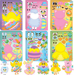 36 Sheet Easter Stickers with Chick Bunny Sheep Egg Pattern for Kids Decorations