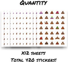 Poop Stickers – 420 Cute Poop Stickers for Poop Party Decorations