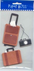 Vintage Paper Bliss Luggage Camera TRAVELER 3-D stickers 92691 Fast FREE Ship!