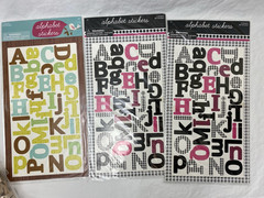 9 Sets Lot Vintage Alphabet Numbers Stickers 1″ & 1.5″ Scrabble Wood Letters