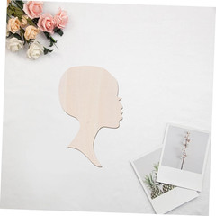 12Pcs African Woman Face Wooden Cutouts with Lashes for DIY Painting and Craft P