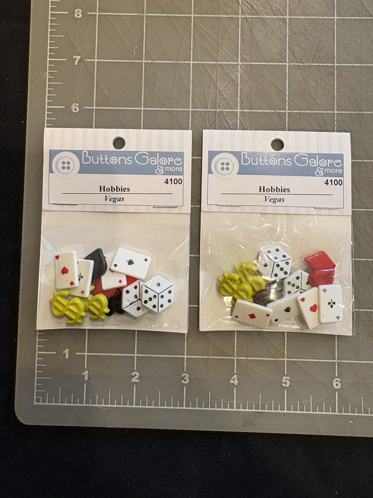 Buttons Galore Assorted Vegas HOBBIES Theme Buttons Set for Sewing & Crafts