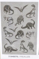 American Greetings Stickers Prehistoric Dinosaur Skeletons Bones 10 Shts 129 Pcs