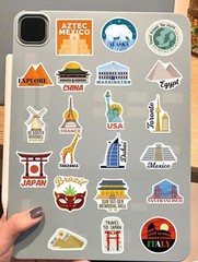 50 Pack Travel around the World Stickers Vinyl Laptop Stickers Waterproof Travel
