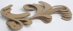 (6) *FLOURISH SCROLL* Decorative Accents – Unfinished Chipboard Die Cuts – 4 7/8