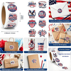 250Th Anniversary USA Stickers Self Adhesive 4Th of July Sticker Star
