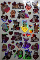 Valentine Pet Sticker w/silv foil accents. 34 stickers Valentine Paper Crafts💗