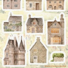 Stickii – House Stickers – Charming Cottages Sticker Sheet – Stationery & Crafts