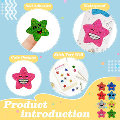 Smiley Face Star Stickers for Kids Reward, 1Inch 8 Colored Sparkly Foil 700Pcs