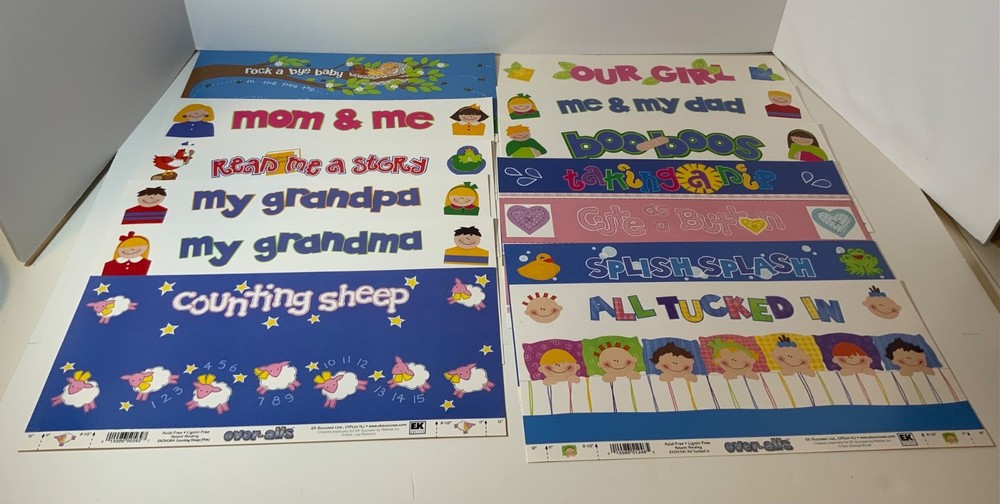 E K Success Pebbles “Over-Alls” Lot (13) Mom Dad Grandma Grandpa Cardstock