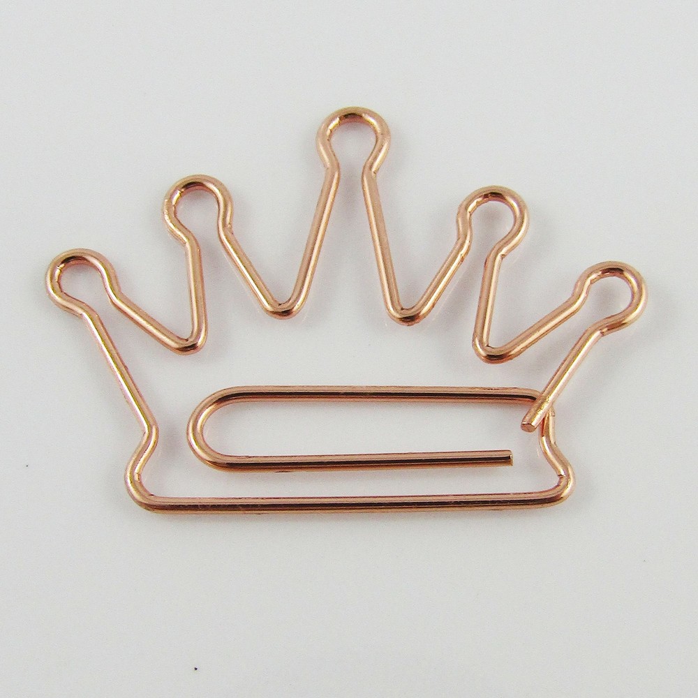 6pcs Rose Gold Princess Crown Paper Clip Photo Clip 28x37mm Journal Scrapbook