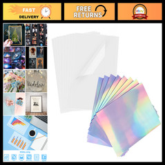 20 Sheets Holographic Sticker Paper + 30 Sheets Inkjet Transparency Film 8.5×11