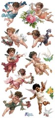 VIOLETTE STICKER – CUPIDS – 7 3/4″ x 3 3/4″ 19.5 cm x 9.5cm