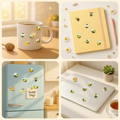 500 Pcs Waterproof Bee Stickers 25 Sheets 20 Styles Cartoon Self-Adhesive Honey