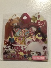 Crux Japan Kawaii Apricot Bears Scented Holographic Sticker Sack Flake Packet