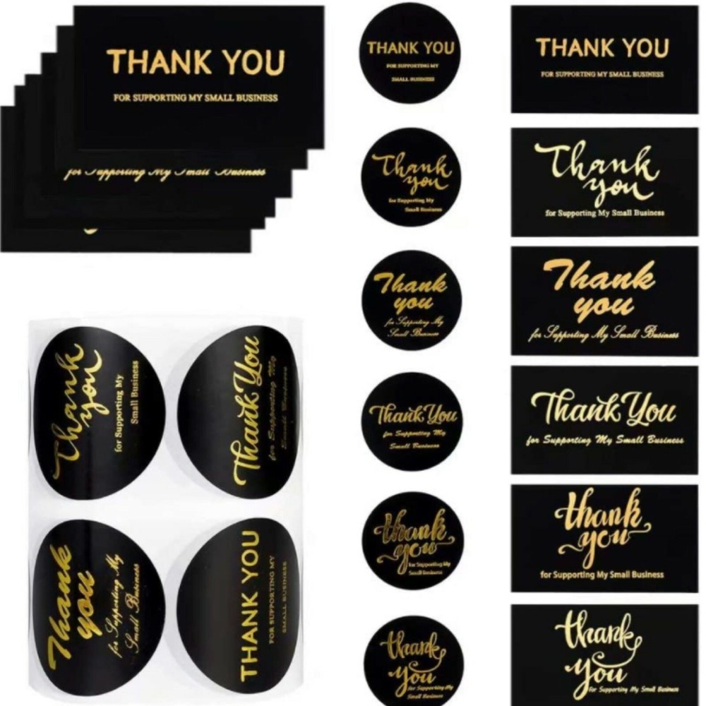 600 pcs1.5inch Thank You for supporting My Small Business Cards120 pieces 2×3.5