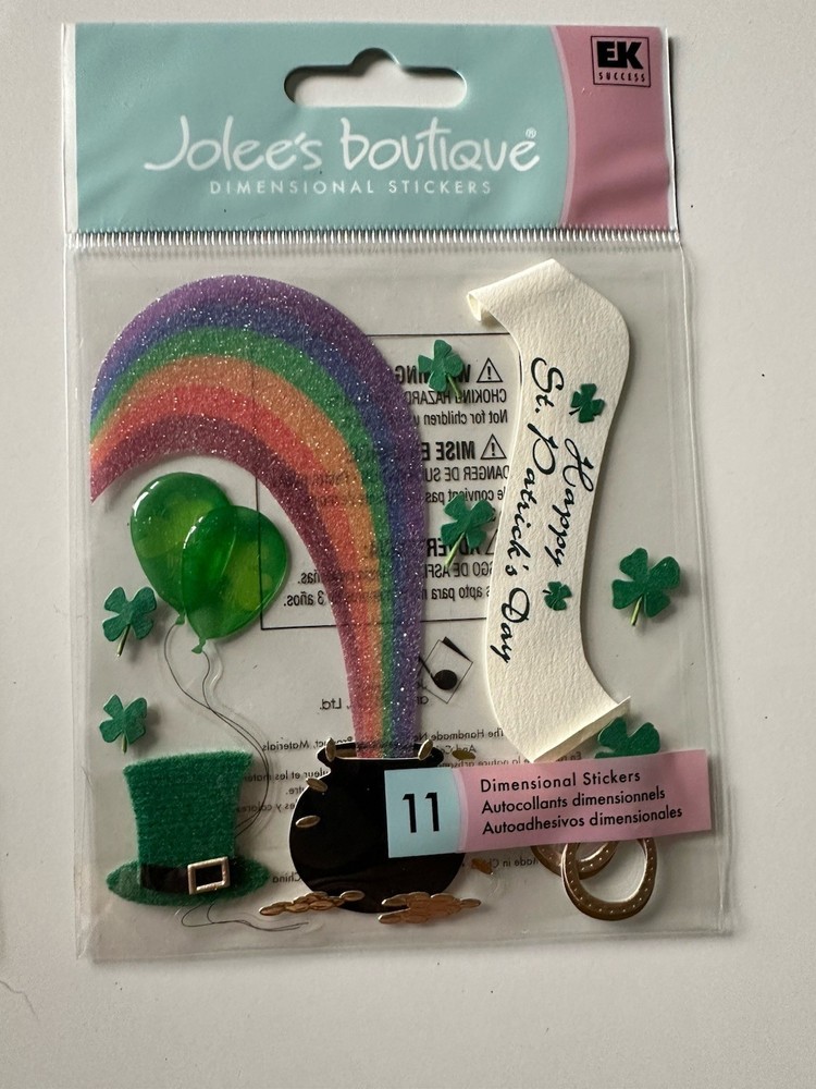 Jolee’s Boutique scrapbooking Stickers St. Patricks Day End of Rainbow