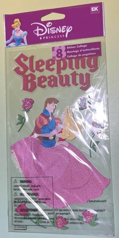 Jolees Disney SLEEPING BEAUTY DANCING 8pcs Scrapbooking Stickers RARE
