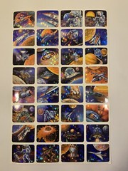 Vintage Prismatic Foil Stickers Space Astronauts Planets Aliens Spaceships New