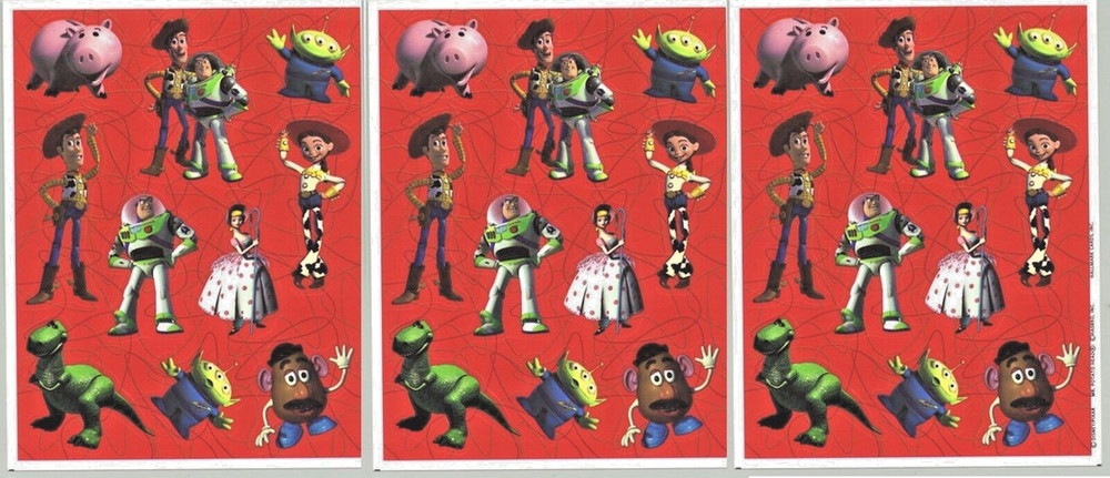 3 Sheets Disney Toy Story Scrapbook Stickers! BUZZ Lightyear Woody Jesse Bo Peep