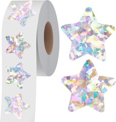 500 PCS Holographic Silvery Star Stickers, Self Adhesive Metallic Glitter Foi…