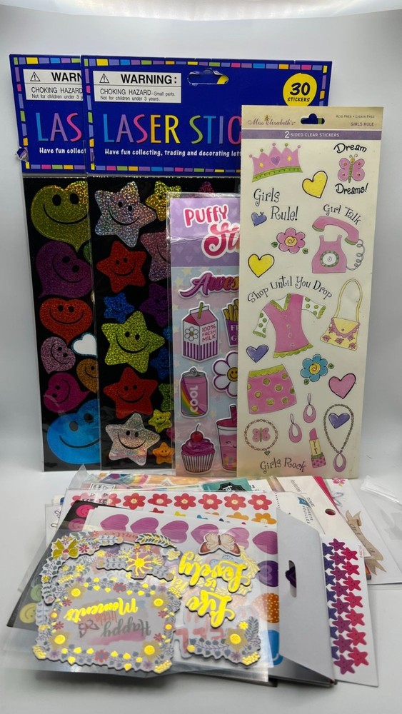 Assorted Sticker Collection Kids & Adults 3D Puffy Laser Inspirational Themes