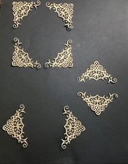 Page Corners Photo Corners Fancy Opulent Swirls Corner Die Cuts 8 pcs 1-7/8”