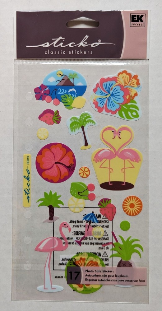 Sticko Summer In The Tropics Tropical Beach Vacation Scrapbooking Stickers RARE